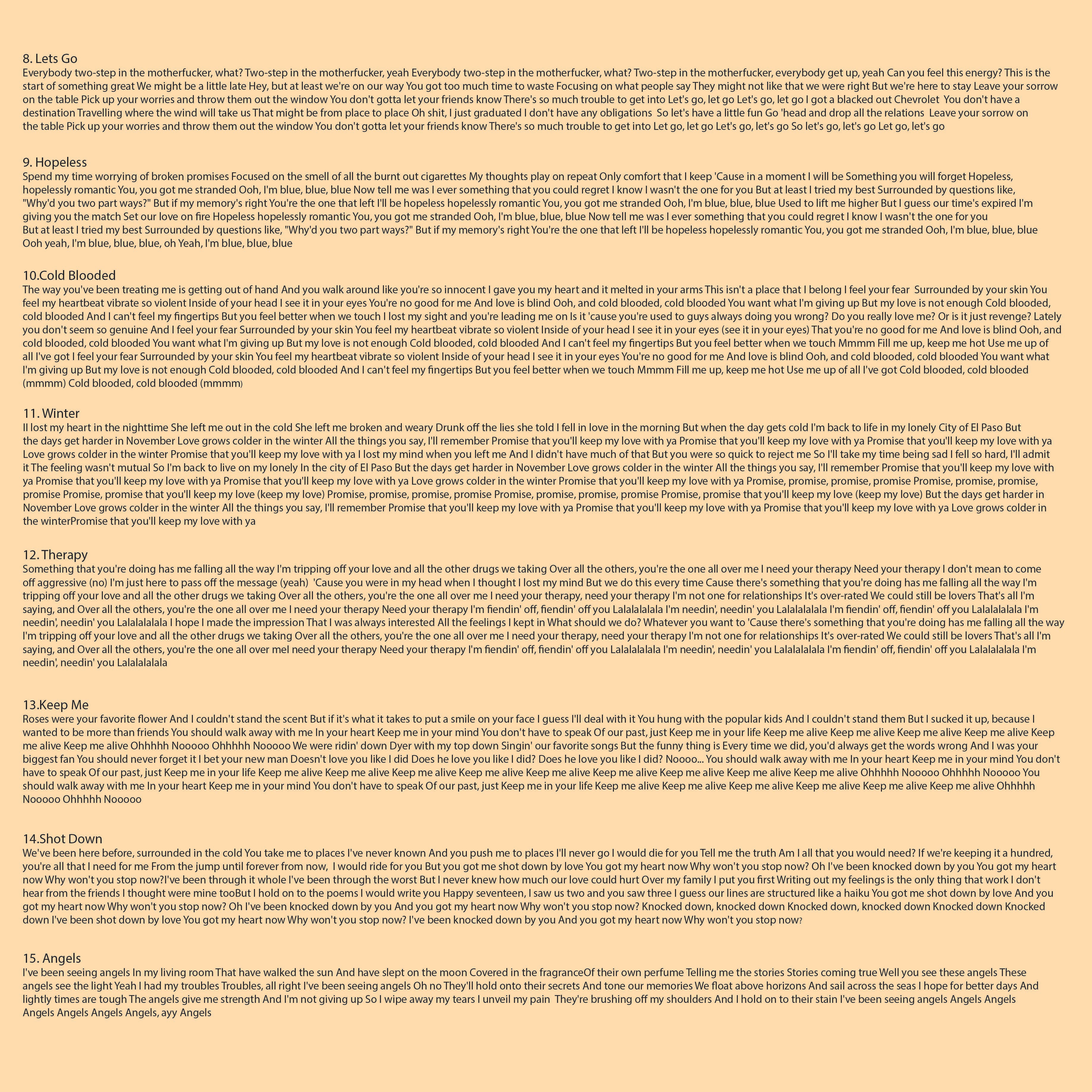 song lyrics